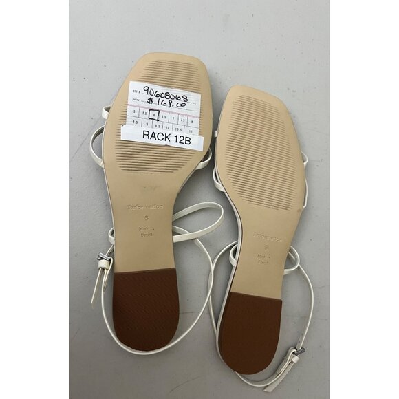 Anthropologie Reformation Maya Bow Sandals Size 6 Patent Leather Ivory - Picture 7 of 7